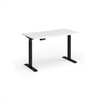 Elev8 Contract 1200w Straight Sit-stand Desk 1200mm x 600mm - Black Frame, White Top