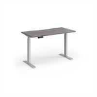 Elev8 Contract 1200w Straight Sit-stand Desk 1200mm x 600mm - Silver Frame, Grey Oak Top