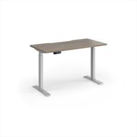 Elev8 Contract 1200w Straight Sit-stand Desk 1200mm x 600mm - Silver Frame, Nebraska Oak Top
