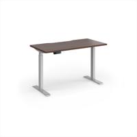 Elev8 Contract 1200w Straight Sit-stand Desk 1200mm x 600mm - Silver Frame, Walnut Top