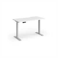 Elev8 Contract 1200w Straight Sit-stand Desk 1200mm x 600mm - Silver Frame, White Top