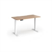 Elev8 Contract 1200w Straight Sit-stand Desk 1200mm x 600mm - White Frame, Beech Top