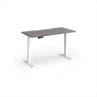 Elev8 Contract 1200w Straight Sit-stand Desk 1200mm x 600mm - White Frame, Grey Oak Top