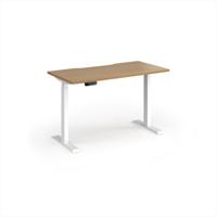 Elev8 Contract 1200w Straight Sit-stand Desk 1200mm x 600mm - White Frame, Oak Top