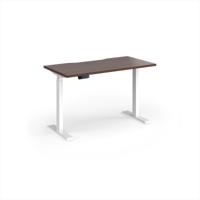 Elev8 Contract 1200w Straight Sit-stand Desk 1200mm x 600mm - White Frame, Walnut Top