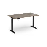 Elev8 Contract 1400w Straight Sit-stand Desk 1400mm x 800mm - Black Frame, Nebraska Oak