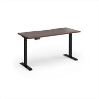 Elev8 Contract 1400w Straight Sit-stand Desk 1400mm x 600mm - Black Frame, Walnut Top