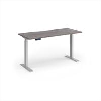 Elev8 Contract 1400w Straight Sit-stand Desk 1400mm x 600mm - Silver Frame, Grey Oak Top
