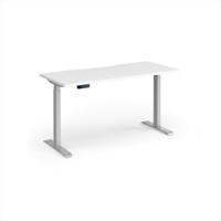 Elev8 Contract 1400w Straight Sit-stand Desk 1400mm x 600mm - Silver Frame, White Top