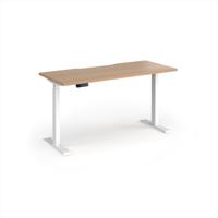 Elev8 Contract 1400w Straight Sit-stand Desk 1400mm x 600mm - White Frame, Beech Top