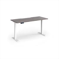 Elev8 Contract 1400w Straight Sit-stand Desk 1400mm x 600mm - White Frame, Grey Oak Top