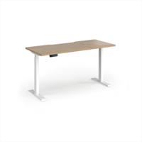 Elev8 Contract 1400w Straight Sit-stand Desk 1400mm x 600mm - White Frame, Kendal Oak Top
