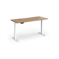 Elev8 Contract 1400w Straight Sit-stand Desk 1400mm x 600mm - White Frame, Oak Top