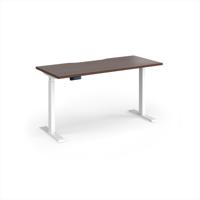 Elev8 Contract 1400w Straight Sit-stand Desk 1400mm x 600mm - White Frame, Walnut Top