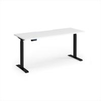 Elev8 Contract 1600w Straight Sit-stand Desk 1600mm x 600mm - Black Frame, White Top