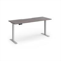 Elev8 Contract 1600w Straight Sit-stand Desk 1600mm x 600mm - Silver Frame, Grey Oak Top