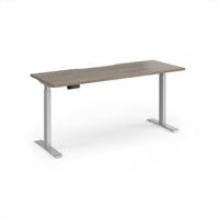 Elev8 Contract 1600w Straight Sit-stand Desk 1600mm x 600mm - Silver Frame, Nebraska Oak Top