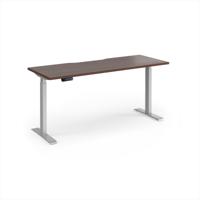 Elev8 Contract 1600w Straight Sit-stand Desk 1600mm x 600mm - Silver Frame, Walnut Top