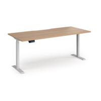 Elev8 Contract 1800w Straight Sit-stand Desk 1800mm x 800mm - White Frame, Beech Top