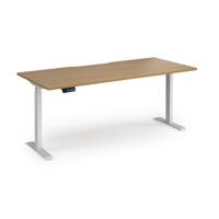Elev8 Contract 1800w Straight Sit-stand Desk 1800mm x 800mm - White Frame, Oak Top
