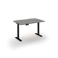 Elev8 Contract sit-stand desk 1200mm x 800mm - Black frame, Grey Oak finish
