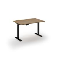 Elev8 Contract sit-stand desk 1200mm x 800mm - Black frame, Oak finish