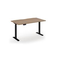 Elev8 Contract sit-stand desk 1400mm x 800mm - Black frame, Beech finish