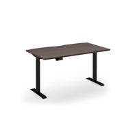 Elev8 Contract sit-stand desk 1400mm x 800mm - Black frame, Walnut finish