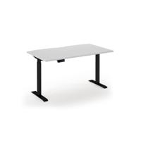 Elev8 Contract sit-stand desk 1400mm x 800mm - Black frame, White finish
