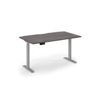 Elev8 Eco 1400w desk Elev8 Eco straight sit-stand desk 1400mm x 800mm - silver frame, grey oak top