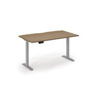 Elev8 Eco 1400w desk Elev8 Eco straight sit-stand desk 1400mm x 800mm - silver frame, oak top