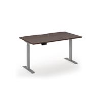 Elev8 Contract sit-stand desk 1400mm x 800mm - Silver frame, Walnut finish
