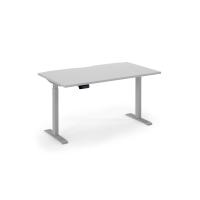 Elev8 Eco 1400w desk Elev8 Eco straight sit-stand desk 1400mm x 800mm - silver frame, white top