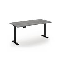 Elev8 Contract sit-stand desk 1600mm x 800mm - Black frame, Grey Oak finish