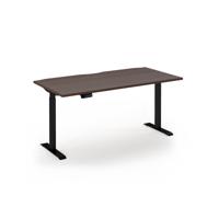 Elev8 Contract sit-stand desk 1600mm x 800mm - Black frame, Walnut finish