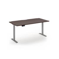 Elev8 Contract sit-stand desk 1600mm x 800mm - Silver frame, Walnut finish