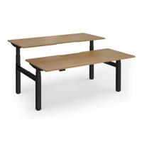 Elev8 Luxe Sit-Stand Back-To-Back Desks 1800mm x 800mm - Black Frame / Oak Top