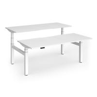 Elev8 Luxe Sit-Stand Back-To-Back Desks 1800mm x 800mm - White Frame / White Top