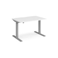 Elev8 Mono straight sit-stand desk 1200mm x 800mm - silver frame, white top