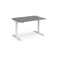 Elev8 Mono straight sit-stand desk 1200mm x 800mm - white frame, grey oak top