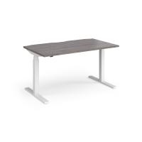 Elev8 Touch straight sit-stand desk 1400mm x 800mm - white frame, grey oak top