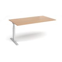 Elev8 Touch boardroom table add on unit 1800mm x 1000mm - silver frame, beech top