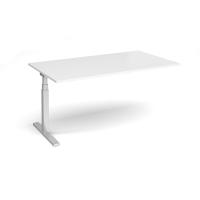 Elev8 Touch boardroom table add on unit 1800mm x 1000mm - silver frame, white top