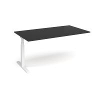 Elev8 Touch boardroom table add on unit 1800mm x 1000mm - white frame, black top