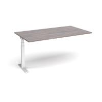 Elev8 Touch boardroom table add on unit 1800mm x 1000mm - white frame, grey oak top