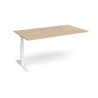 Elev8 Touch boardroom table add on unit 1800mm x 1000mm - white frame, kendal oak top