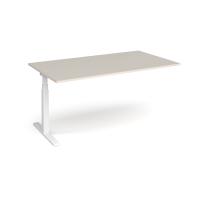 Elev8 Touch boardroom table add on unit 1800mm x 1000mm - white frame, light grey top