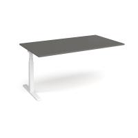 Elev8 Touch boardroom table add on unit 1800mm x 1000mm - white frame, onyx grey top