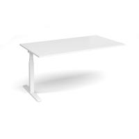 Elev8 Touch boardroom table add on unit 1800mm x 1000mm - white frame, white top