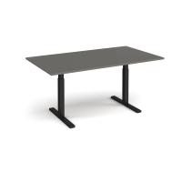 Elev8 Touch boardroom table 1800mm x 1000mm - black frame, onyx grey top